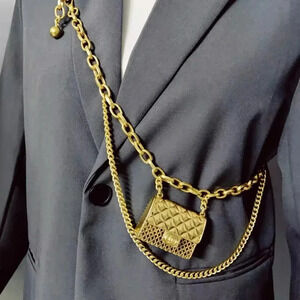 Anthropologie Mini Double Chain Charm Belt/Bag